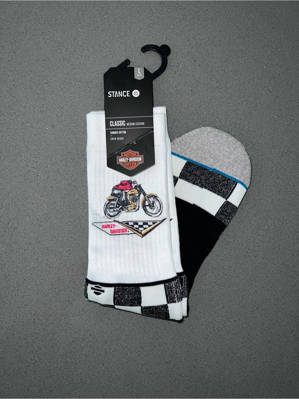 Harley-Davidson Stance - Checkered Motorcycle Crew Socks Mens